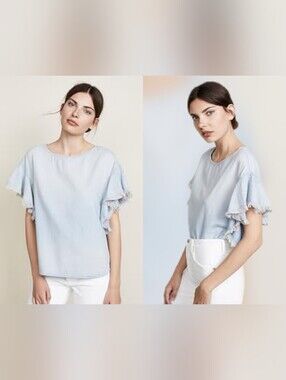 🪽 AG Adriano Goldschmied Women's Tawny Raw Hem Denim Tee